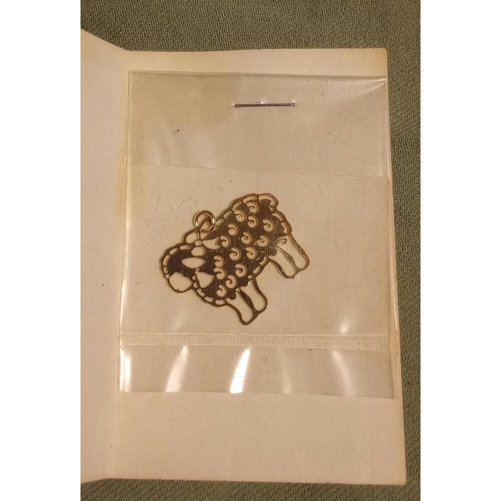 Vintage 24 k Gold Sheep Charm | NWT Original Card | Jewelry Craft Gift Idea